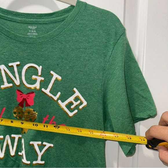 Holiday Time Jingle All the Way Short Sleeve T-Shirt Way Green Medium-pack of 2 - Picture 7 of 8